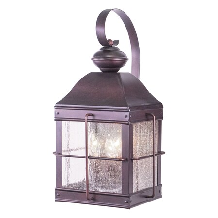 Vaxcel Revere 3 Light Bronze Rectangle Outdoor Wall Lantern Clear Glass OW39593RBZ